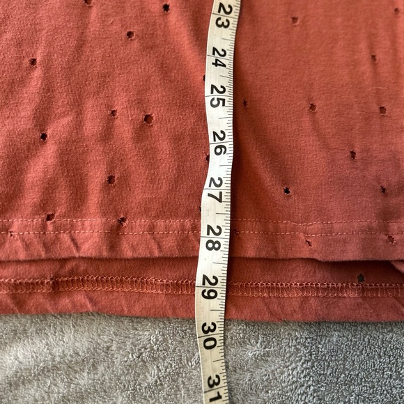 H&W Burnt Orange Holed Shirt - Picture 2 of 3